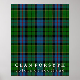 Pôster Cores de Forsyth do clã do Tartan de Scotland