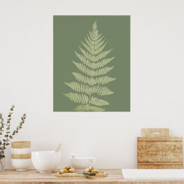 Poster Cores de Fundo Personalizadas Woodland Fern Leves