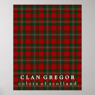 Poster Cores de Gregor do clã do Tartan de Scotland