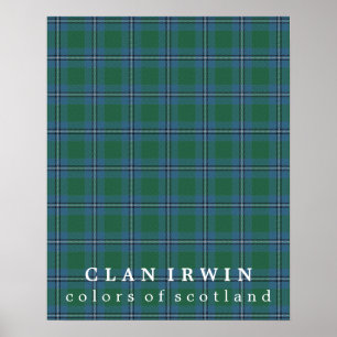 Pôster Cores de Irwin do clã do Tartan de Scotland