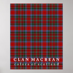 Pôster Cores de MacBean do clã do Tartan de Scotland