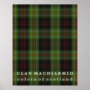 Pôster Cores de MacDiarmid do clã do Tartan de Scotland