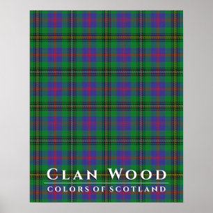 Poster Cores de Madeira Clã da Escócia caçando Tartan