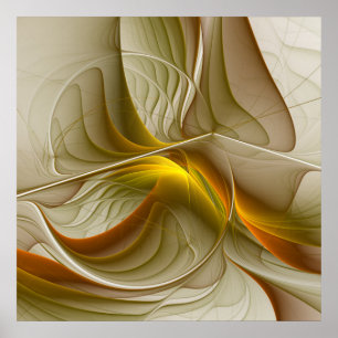 Poster Cores de Metais Preciosos, Arte Abstrata Fractal