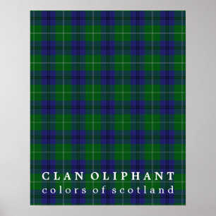Poster Cores de Oliphant do clã do Tartan de Scotland