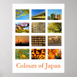Poster Cores do Japão (amarelo/laranja)