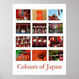 Poster Cores do Japão (vermelho/vermilion)