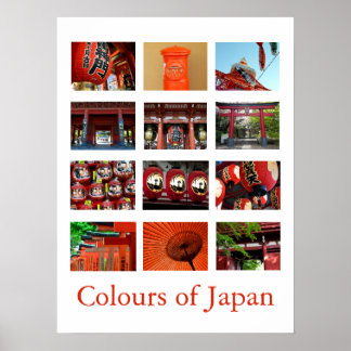 Poster Cores do Japão (vermelho/vermilion)