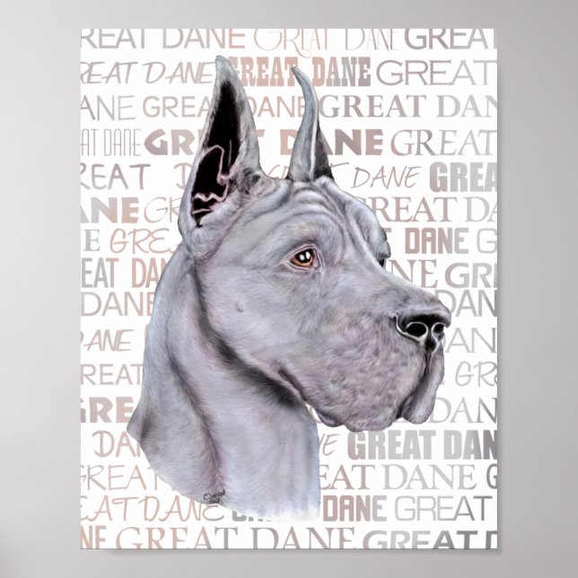 Poster Cores do Show do Great Dane Azul (Frente)