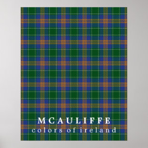 Pôster Cores do Tartan de McAuliffe de Ireland