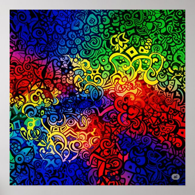 Poster Cores giratórias (Frente)