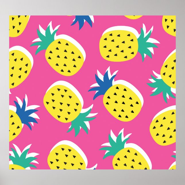 Poster Cores Loucas De Abacaxi: Pop-Arte Infantil. (Frente)