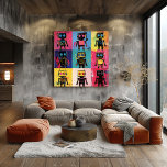 Poster Cores Negrito da grelha de Artes Robot do Grafite<br><div class="desc">Esta coleção animada de personagens de robôs abstrato traz uma reviravolta moderna e urbana para designs futuristas. Cada robô é representado numa combinação única de cores vibrantes e pinceladas expressivas, misturando a energia bruta do grafite com o espírito lúdico do pop. As figuras achatadas e as composições dinâmicas criam um...</div>