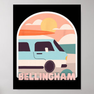 Poster Cores Pastel Retro do Sol e Surf da Praia de Belli