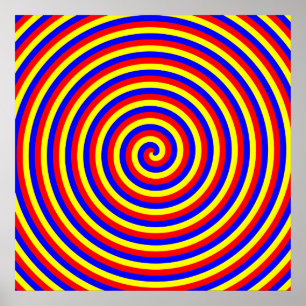 Pôster Cores preliminares. Espiral brilhante e colorida