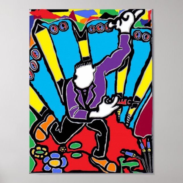 Pôster Cores Psicadélicas Loucas (Frente)