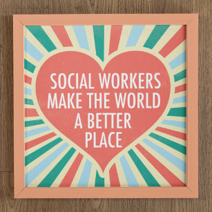 Poster Cores Retroativas do Coração do Trabalho Social In