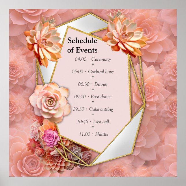 Poster Cores Suculentas de Esmagamento Apricot (Frente)