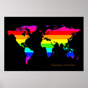 Poster cores unidas do mundo. mapa