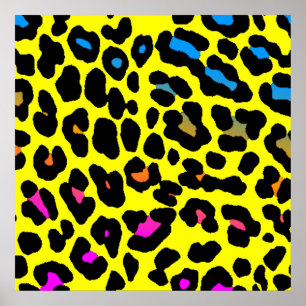 Pôster Corey Tiger 80s Manchas-Leopardo (Amarelo)