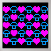 Corey Tiger 80s Retro 8 bits Mushroom Love