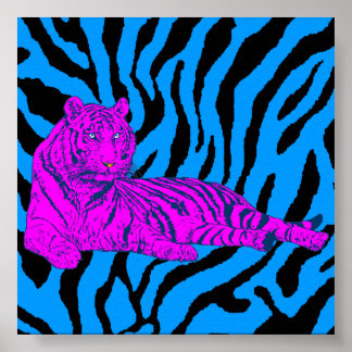 Pôster Corey Tiger 80s Retro Lounge Tigre