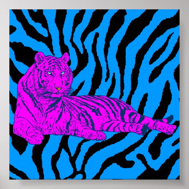 Pôster Corey Tiger 80s Retro Lounge Tigre (Frente)