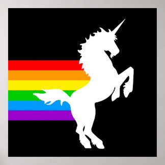Pôster Corey Tiger 80s retrô Unicorn Rainbow