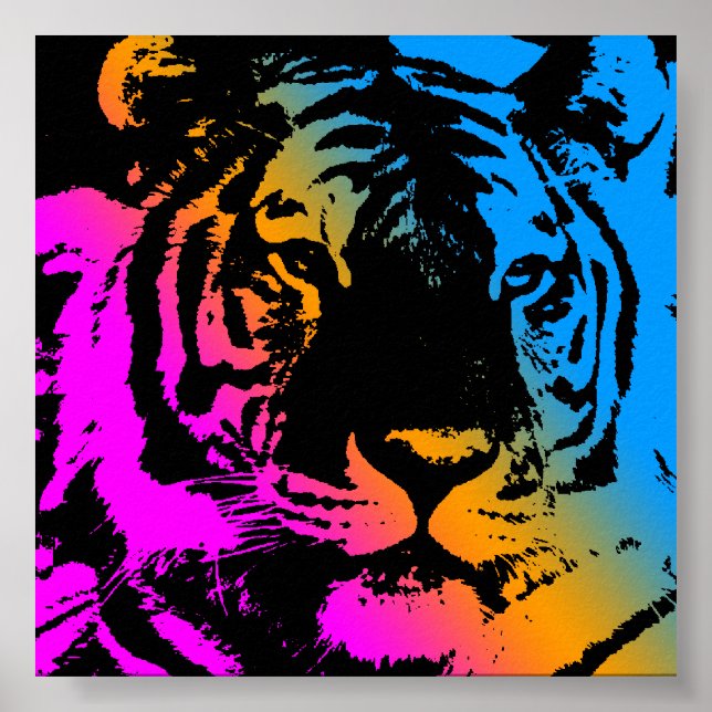 Pôster Corey Tiger 80s - Rotro Vintage Tiger Face (Frente)