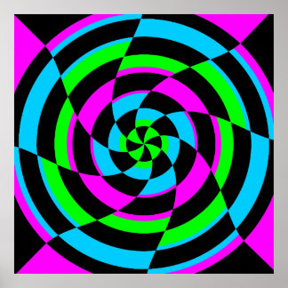 Poster Corey Tiger 80s Vintage Op Art