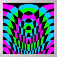 Corey Tiger 80s Vintage Op Art