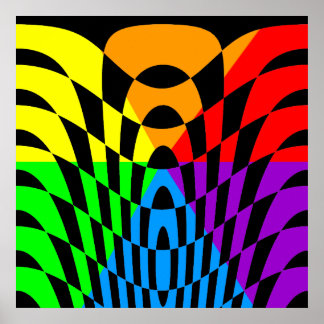 Poster Corey Tiger 80s Vintage Op Art