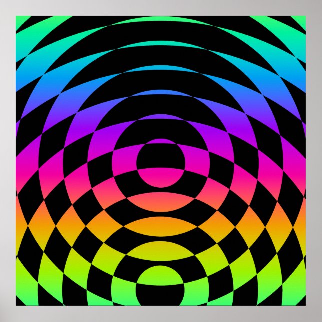 Pôster Corey Tiger 80s Vintage Op Art (Frente)