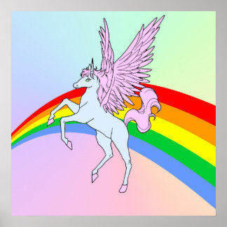 Poster Corey Tiger 80s Vintage Unicorn Rainbow