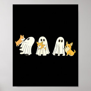 Poster Corgi Cachorro Fantasma de Halloween