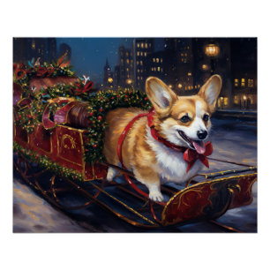 Pôster Corgi Christmas Fesason Season