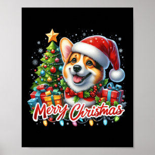 Poster Corgi Dog Feliz Natal Corgmas Matando Natal