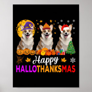 Poster Corgi Dog Halloween Natal Hallothanksmas