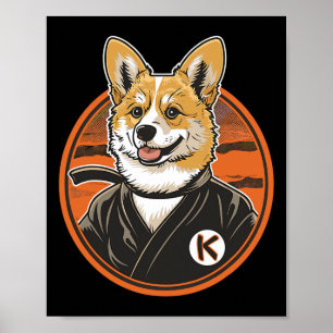 Poster Corgi Em Jiu Jitsu Gi Bjj Life Karate Taekwondo Co