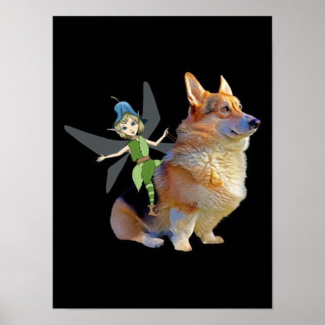 Poster Corgi & Fairy - Funny Pembroke Welsh Corgi (Frente)