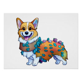 Pôster Corgi laranja fofo para um humor positivo