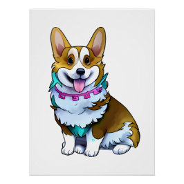 Pôster Corgi laranja fofo para um humor positivo