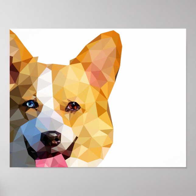 Poster Corgi Low Poly Art (Frente)