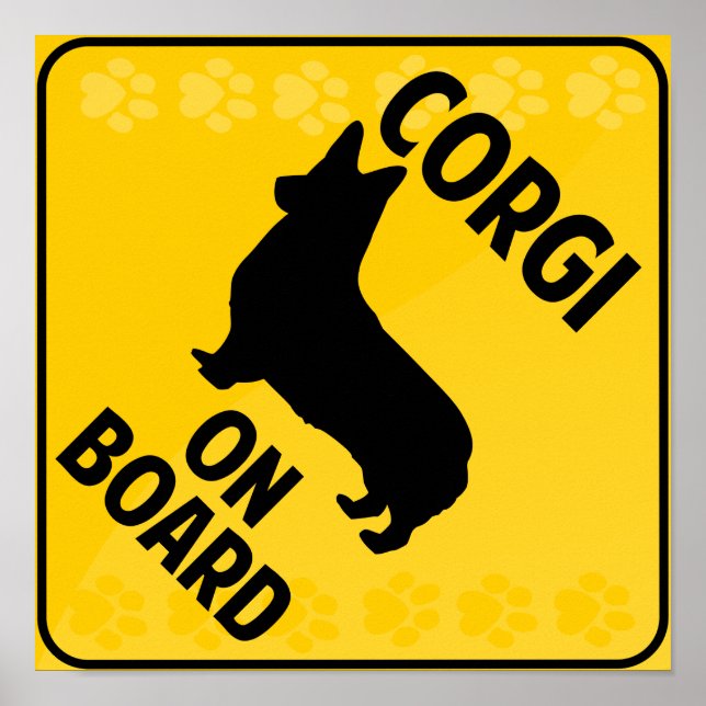 Poster Corgi (Pembroke) No Conselho (Frente)