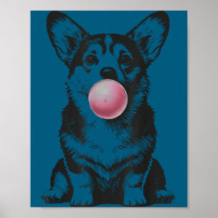 Poster Corgi Sopra Bala de Borracha Memes de Cartoon de C