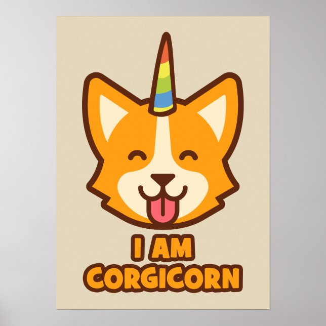 Pôster Corgi Unicorn - CORGICORN (Frente)