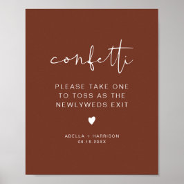 Poster CORIANDER Boho Rust Confetti Sinal