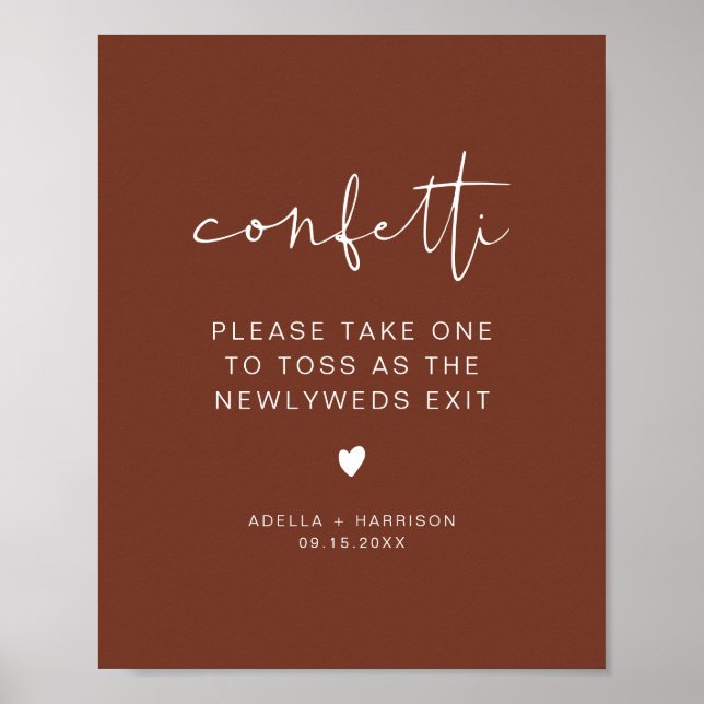 Poster CORIANDER Boho Rust Confetti Sinal (Frente)