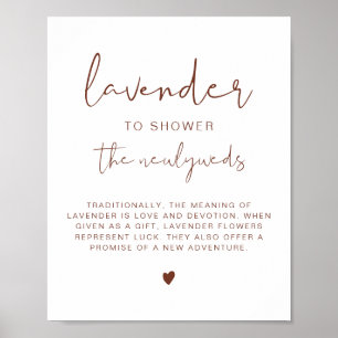 Poster CORIANDER Boho Rust Lavanda Tosse Sinal de Casamen