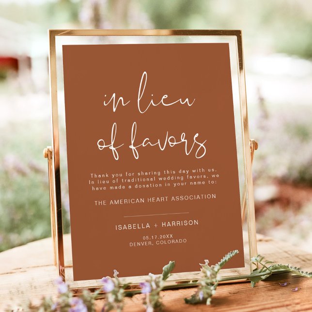 Poster CORIANDER Boho Terracotta Lieu of Favors Wedding (Criador carregado)